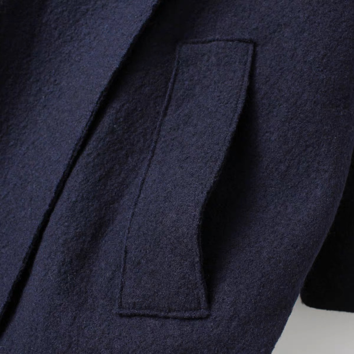 Zara เสื้อโค้ท เสื้อกันหนาว เนื้อผ้าสักหลาดวูล สีน้ำเงินกรม แบรนด์zara