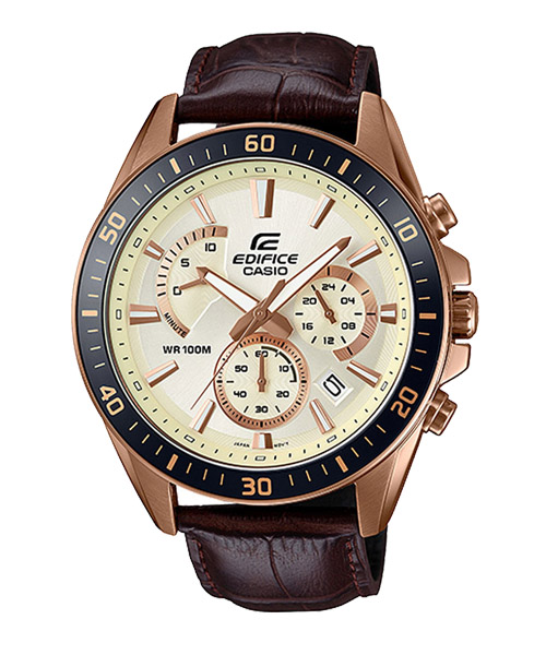 CASIO EDIFICE นาฬิกาข้อมือ นาฬิกากันน้ำ นาฬิกาของแท้ ประกันศูนย์ CMG 1 ปี รุ่น EFR-552GL-7A นาฬิกาสีตาล