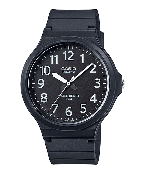 CASIO นาฬิกาคาสิโอ นาฬิกาข้อมือ นาฬิกากันน้ำ นาฬิกาของแท้ ประกันศูนย์ CMG 1 ปี รุ่น MW-240-1B นาฬิกาสีดำ