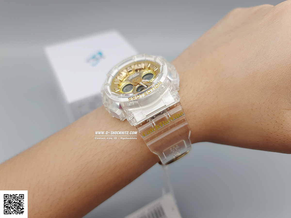 CASIO BABY-G นาฬิกาข้อมือ นาฬิกากันน้ำ นาฬิกาของแท้ ประกันศูนย์ CMG 1 ปี รุ่น BA-130CVG-7A นาฬิกาสีใส