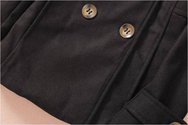 Thread&supply เสื้อคลุม เสื้อโค้ด coat ผ้าสักหลาด สีดำ brand: Thread&Supplyกระดุม 2 แถว แต่งคอได้2 แบบ เก๋ๆ( คอปีน/คอปก) ปกใหญ่สวยเท่ห์ แพทเทริน์เนื้อหรู สินค้าหลุดโรงงาน Size S ดำ