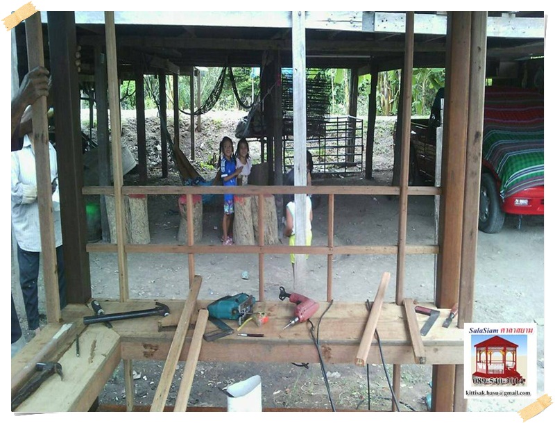 รหัสสินค้า : SL-013 : ศาลาทางบาหลี รั้วระแนง ขนาด 2 X 2 X 3 เมตร