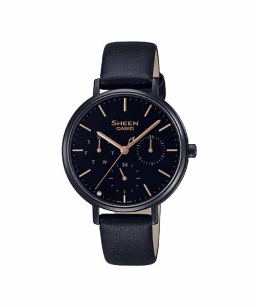 CASIO SHEEN นาฬิกาข้อมือ นาฬิกากันน้ำ นาฬิกาของแท้ ประกันศูนย์ CMG 1 ปี รุ่น SHE-4541BL-1A นาฬิกาสีดำ