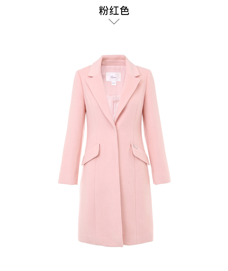 เสื้อโค้ทวูล Trench coat เสื้อโค้ทเฟอร์ โค้ทสักหลาดสีชมพูอ่อน แบรนด์ Roem