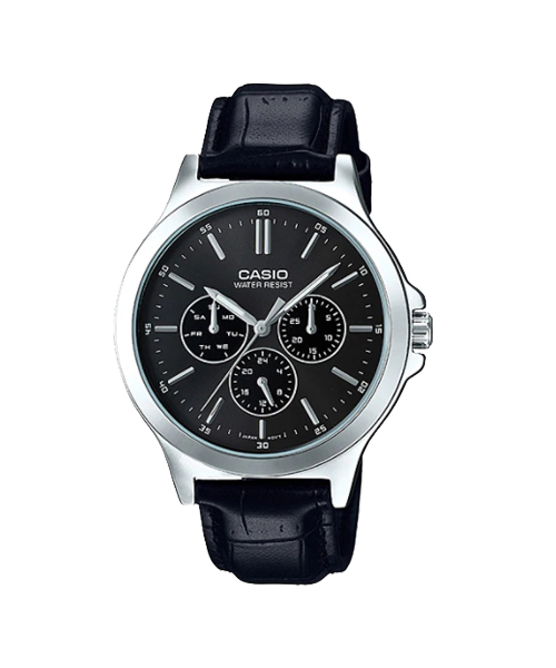 CASIO นาฬิกาคาสิโอ นาฬิกาข้อมือ นาฬิกากันน้ำ นาฬิกาของแท้ ประกันศูนย์ CMG 1 ปี รุ่น MTP-V300L-1A นาฬิกาสีดำ