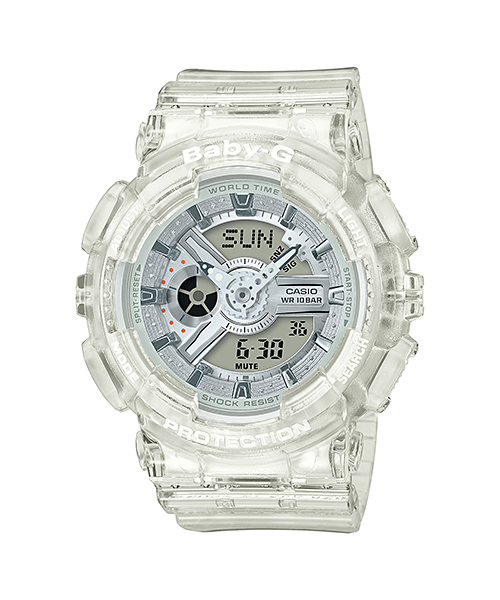 CASIO BABY-G นาฬิกาข้อมือ นาฬิกากันน้ำ นาฬิกาของแท้ ประกันศูนย์ CMG 1 ปี รุ่น BA-110CR-7A นาฬิกาสีขาว