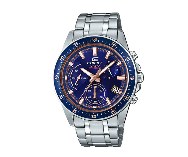 CASIO EDIFICE นาฬิกาข้อมือ นาฬิกากันน้ำ นาฬิกาของแท้ ประกันศูนย์ CMG 1 ปี รุ่น EFV-540D-2A นาฬิกาสีเงิน