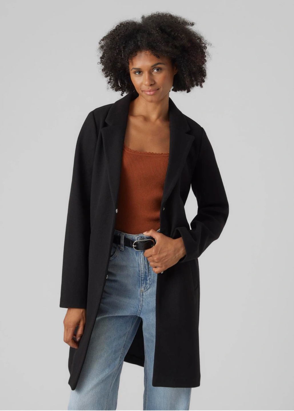 เสื้อโค้ทวูล Trench coat เสื้อโค้ทวูล โค้ทสีดำ แบรนด์ C&A