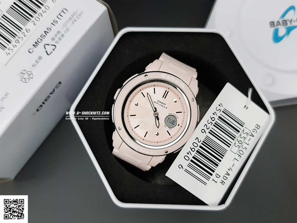 CASIO BABY-G นาฬิกาข้อมือ นาฬิกากันน้ำ นาฬิกาของแท้ ประกันศูนย์ CMG 1 ปี รุ่น BGA-150FL-4A นาฬิกาสีชมพู