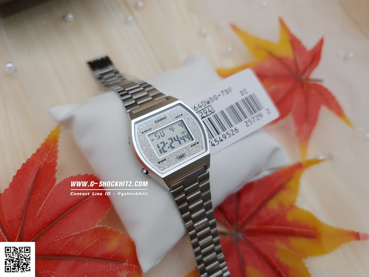 CASIO MID YEAR SALE นาฬิกาคาสิโอ พร้อมส่ง นาฬิกาข้อมือ นาฬิกากันน้ำ นาฬิกาของแท้ BTS ประกันศูนย์ CMG 1 ปี รุ่น B640WDG-7 นาฬิกาสีเงิน