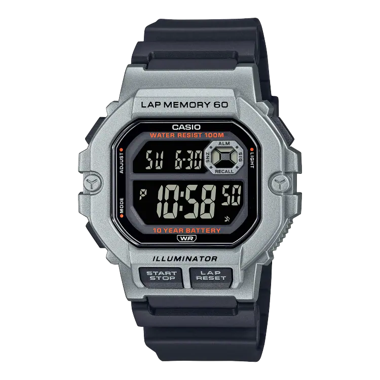 CASIO MID YEAR SALE นาฬิกาคาสิโอ นาฬิกาข้อมือ นาฬิกากันน้ำ นาฬิกาของแท้ ประกันศูนย์ CMG 1 ปี รุ่น WS-1400H-1B นาฬิกาสีเทา
