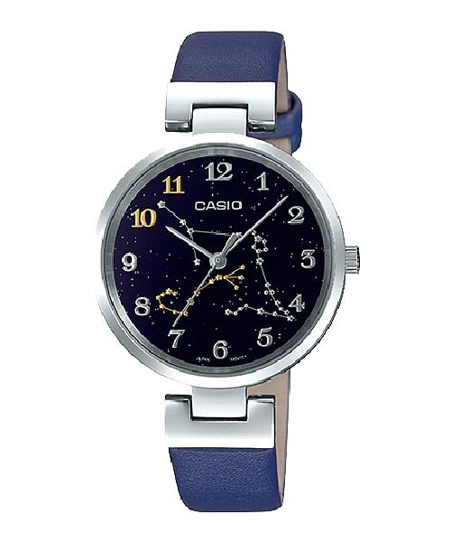 CASIO นาฬิกาคาสิโอ นาฬิกาข้อมือ นาฬิกากันน้ำ นาฬิกาของแท้ ประกันศูนย์ CMG 1 ปี รุ่น LTP-E06L-2A นาฬิกาสีน้ำเงิน