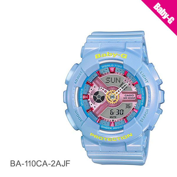 CASIO BABY-G นาฬิกาข้อมือ นาฬิกากันน้ำ นาฬิกาของแท้ ประกันศูนย์ CMG 1 ปี รุ่น BA-110CA-2A นาฬิกานาฬิกาสีฟ้า