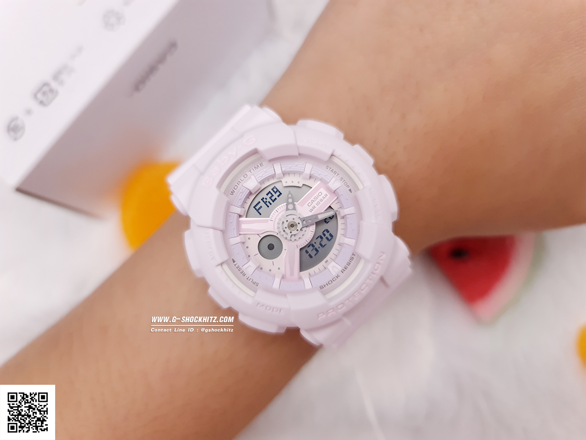 CASIO BABY-G นาฬิกาข้อมือ นาฬิกากันน้ำ นาฬิกาของแท้ ประกันศูนย์ CMG 1 ปี รุ่น BA-110-4A2 นาฬิกาสีชมพู