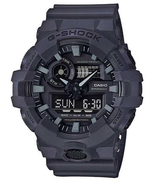 CASIO G-SHOCK นาฬิกาข้อมือ นาฬิกากันน้ำ นาฬิกาของแท้ ประกันศูนย์ CMG 1 ปี รุ่น GA-700UC-8A นาฬิกาสีเทา
