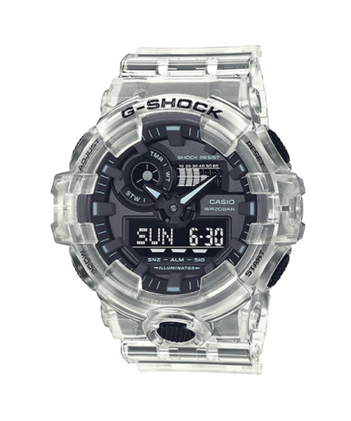CASIO G-SHOCK นาฬิกาข้อมือ นาฬิกากันน้ำ นาฬิกาของแท้ ประกันศูนย์ CMG 1 ปี รุ่น GA-700SKE-7A นาฬิกาสีใส