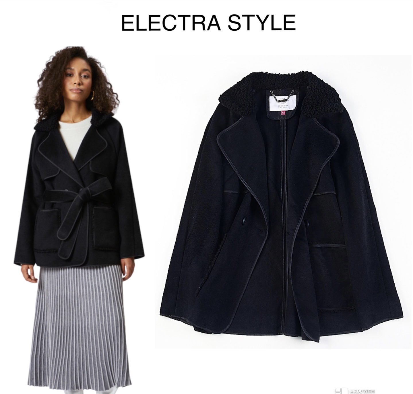 เสื้อโค้ท โค้ทวูลแต่งเฟอร์ เสื้อกันหนาว แบรนด ELECTRA STYLE