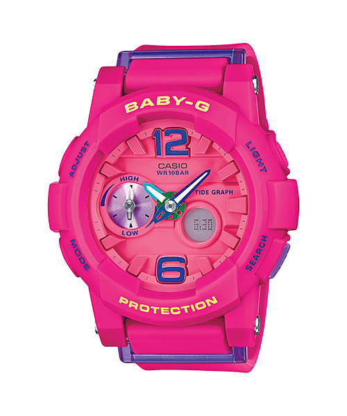 CASIO BABY-G นาฬิกาข้อมือ นาฬิกากันน้ำ นาฬิกาของแท้ ประกันศูนย์ CMG 1 ปี รุ่น BGA-180-4B3 นาฬิกาสีชมพู