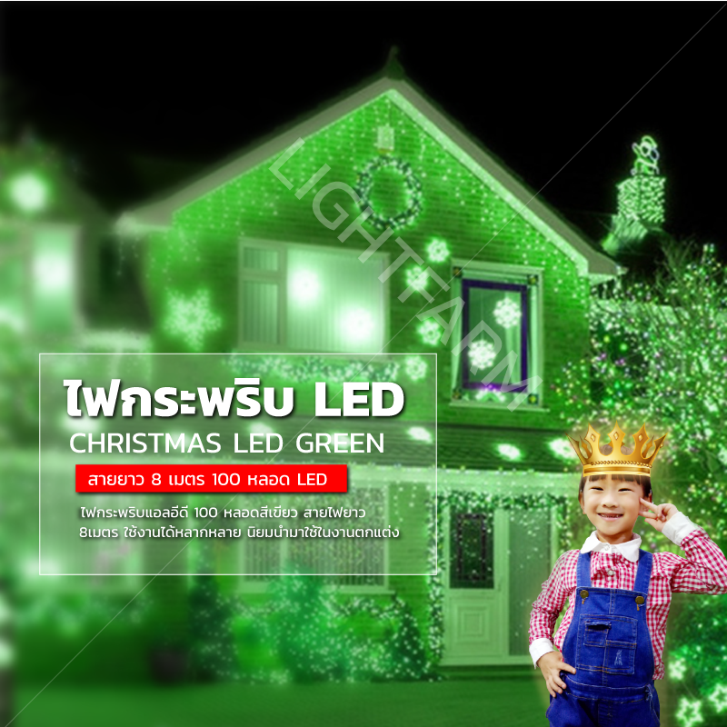ไฟกระพริบ LED สีเขียว ไฟประดับตกแต่ง ตามงานเทศกาลต่างๆ