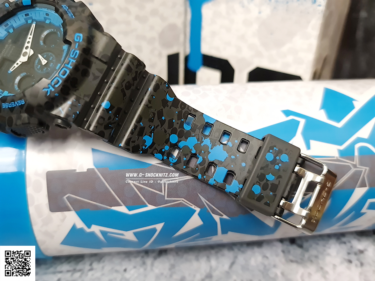 CASIO MID YEAR SALE G-SHOCK พร้อมส่ง นาฬิกาข้อมือ นาฬิกากันน้ำ นาฬิกาของแท้ ประกันศูนย์ CMG 1 ปี รุ่น GA-100ST-2A นาฬิกาสีน้้ำเงิน