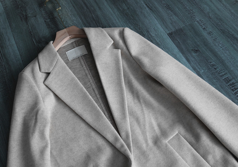 เสื้อโค้ท เสื้อโค้ทกันหนาว โค้ทวูล tailored knot coat สีเบจ แบรนด์ STRADIVARIUS สำเนา