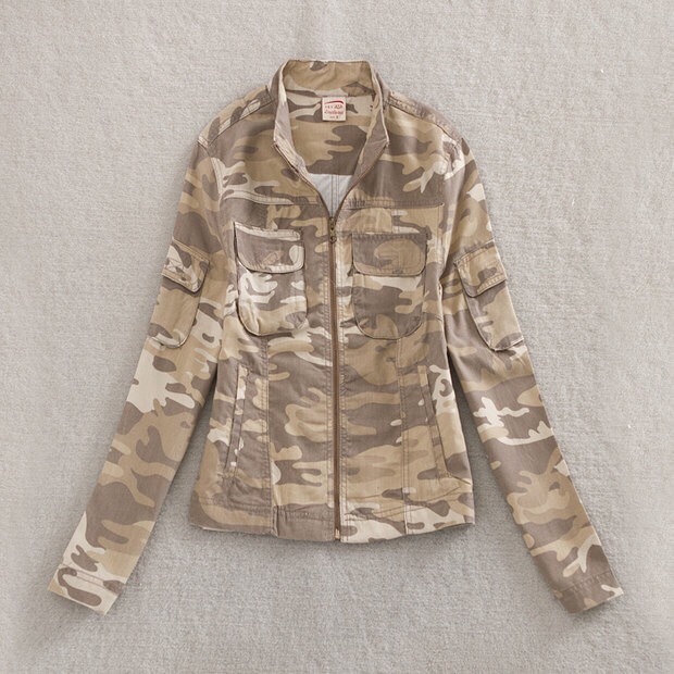 เสื้อคลุJacket แนวทหาร 2 โทนสีน้ำตาลอ่อน แนวเท่ห์ๆ ลุยๆ