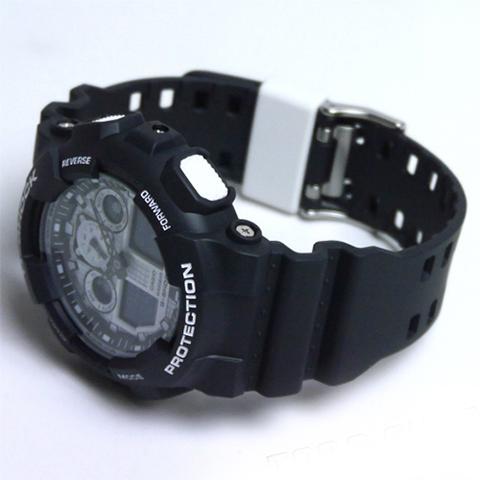 CASIO G-SHOCK นาฬิกาข้อมือ นาฬิกากันน้ำ นาฬิกาของแท้ ประกันศูนย์ CMG 1 ปี รุ่น GA-100BW-1A นาฬิกาสีดำ