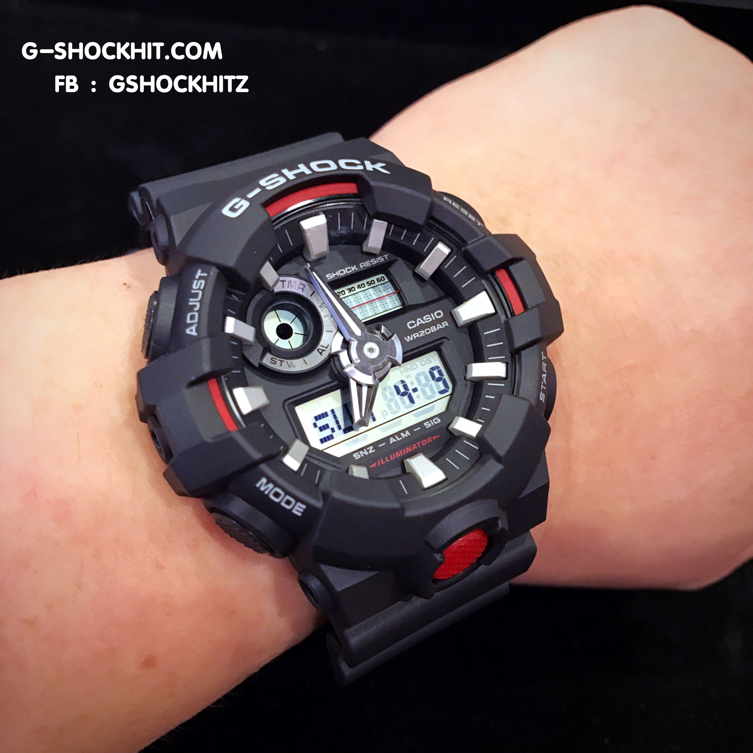CASIO MID YEAR SALE G-SHOCK นาฬิกาข้อมือ นาฬิกากันน้ำ นาฬิกาของแท้ ประกันศูนย์ CMG 1 ปี รุ่น GA-700-1A นาฬิกาสีดำ