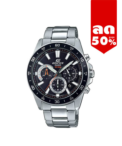 CASIO EDIFICE นาฬิกาข้อมือ นาฬิกากันน้ำ นาฬิกาของแท้ ประกันศูนย์ CMG 1 ปี รุ่น EFV-570D-1A นาฬิกาสีเงิน