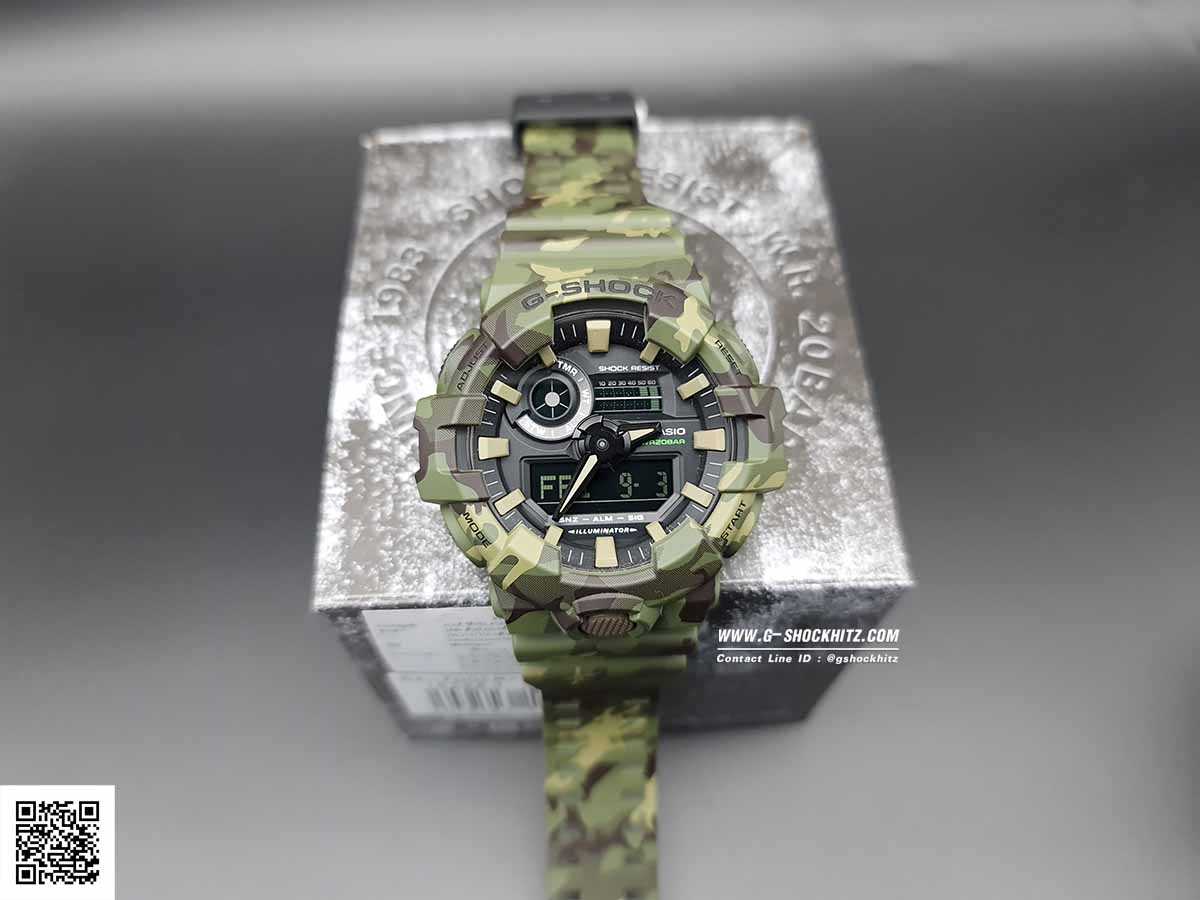 CASIO G-SHOCK นาฬิกาข้อมือ นาฬิกากันน้ำ นาฬิกาของแท้ ประกันศูนย์ CMG 1 ปี รุ่น GA-700CM-3A นาฬิกาสีเขียว