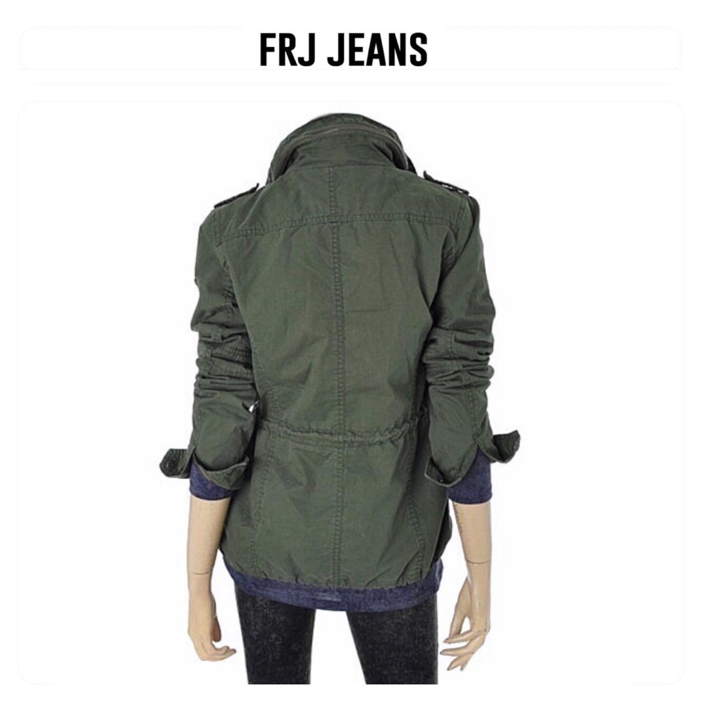 FRJ jeans เสื้อนอกเขียวทหาร เสื้อแจ็คเก็ต แนวทหาร แบรนด์FRJ เขียว