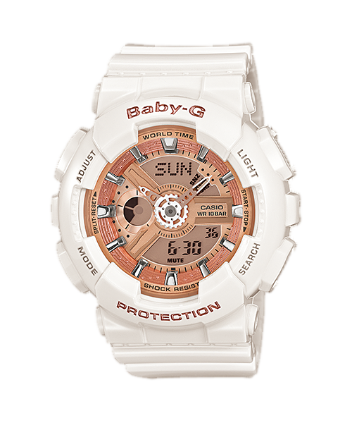 CASIO BABY-G นาฬิกาข้อมือ นาฬิกากันน้ำ นาฬิกาของแท้ ประกันศูนย์ CMG 1 ปี รุ่น BA-110-7A1 นาฬิกาสีขาว