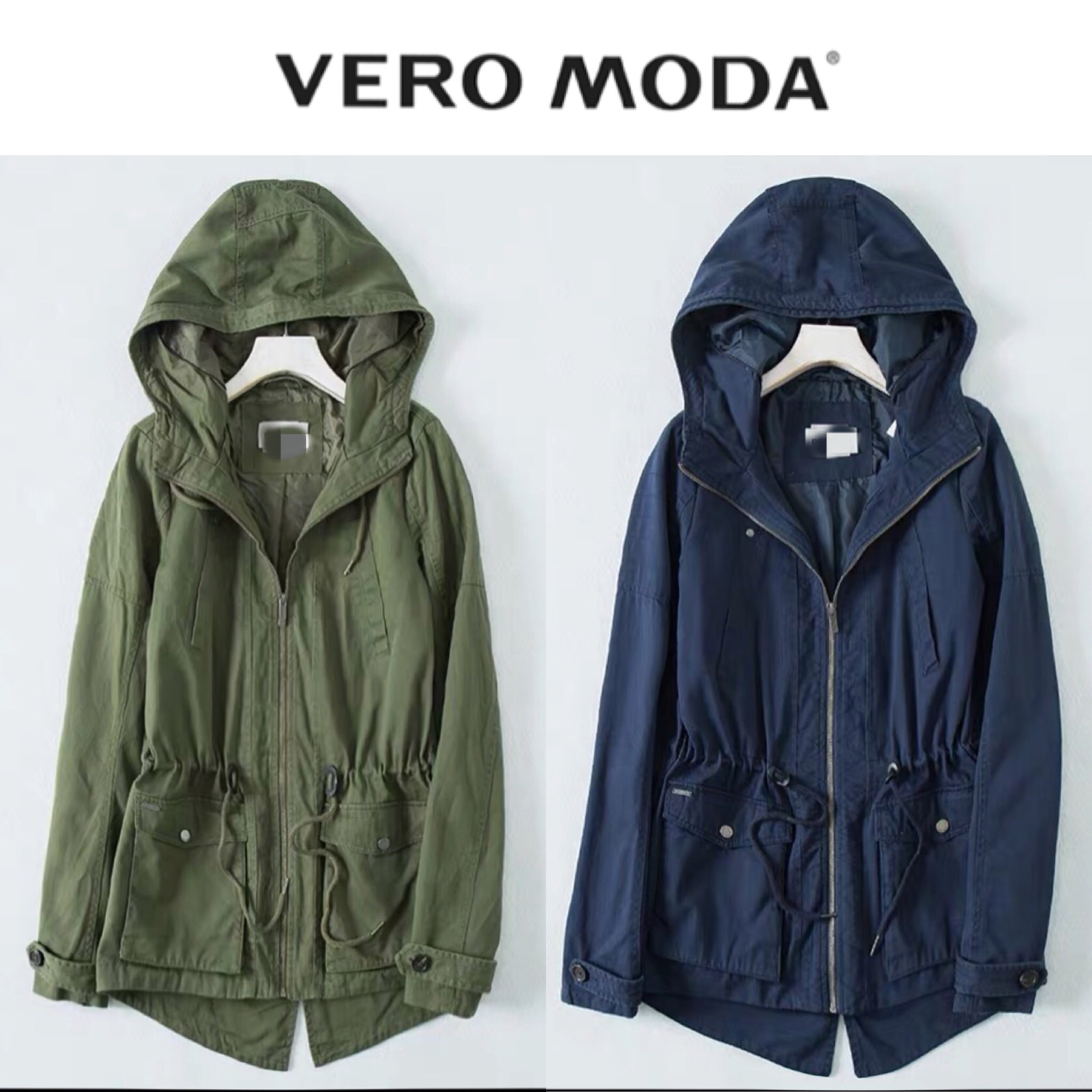 Vera moda เสื้อแจ็คเก็ต เสื้อคลุมฮูทสีน้ำเงินกรม เสื้อนอก แนวๆเท่ห์ แบรนด์VERA MODA งานสวย เท่ห์มากคะ Size S/M/L/XL น้ำเงินกรม