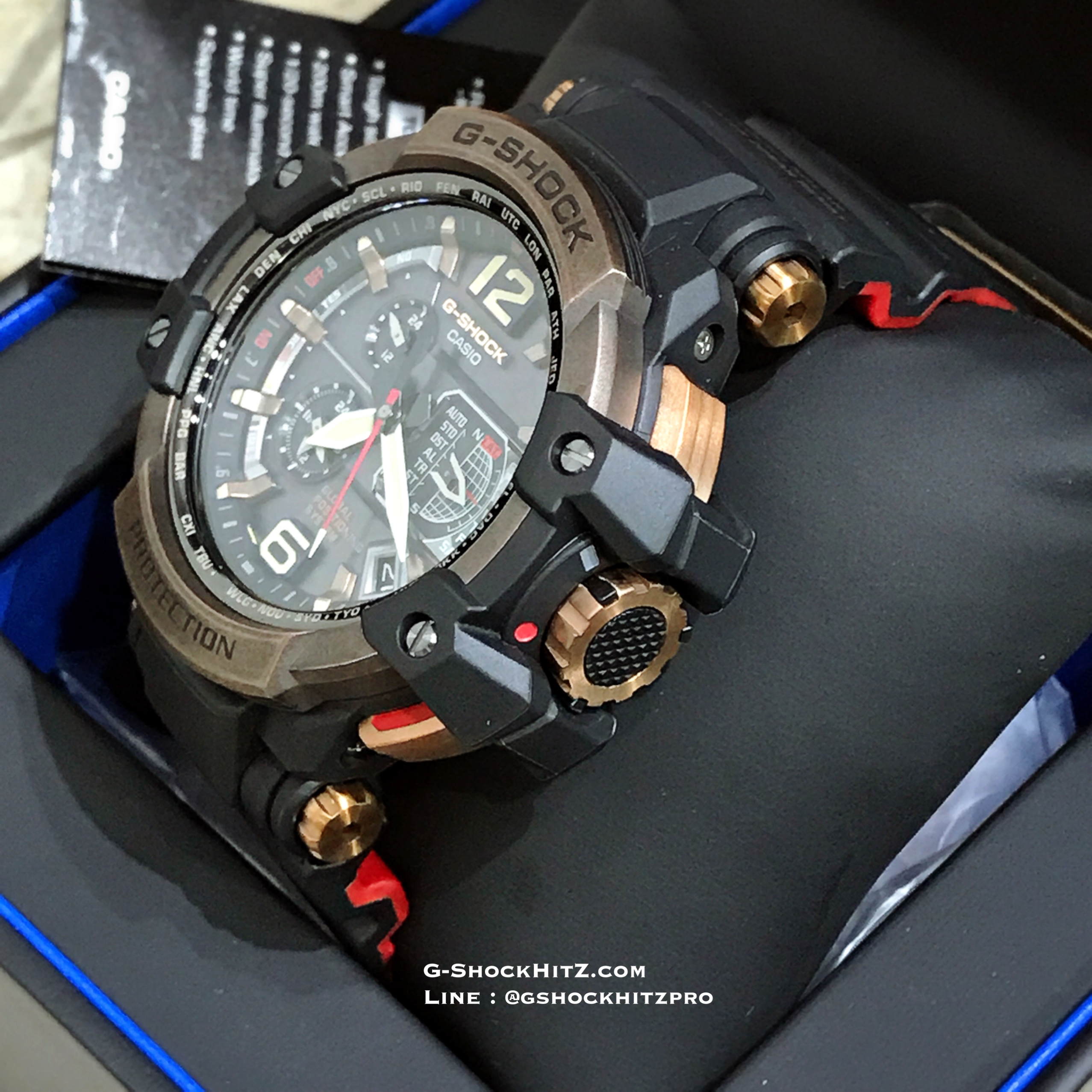 CASIO G-SHOCK นาฬิกาข้อมือ นาฬิกากันน้ำ นาฬิกาของแท้ ประกันศูนย์ CMG 1 ปี รุ่น GPW-1000RG-1A นาฬิกาสีดำ