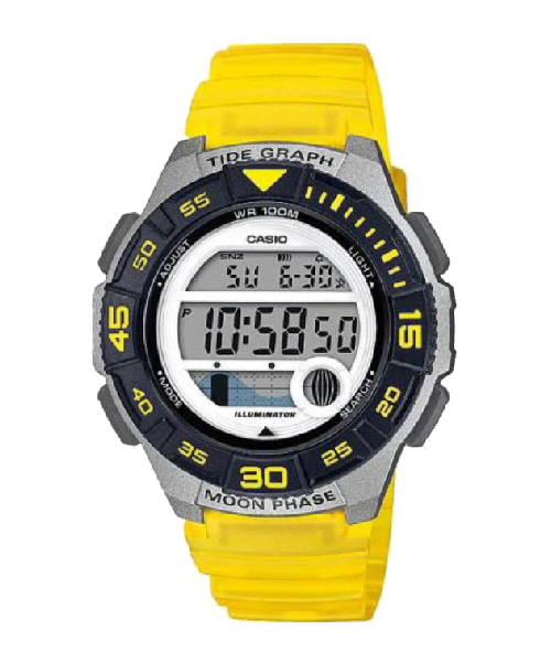 CASIO นาฬิกาคาสิโอ นาฬิกาข้อมือ นาฬิกากันน้ำ นาฬิกาของแท้ ประกันศูนย์ CMG 1 ปี รุ่น LWS-1100H-9A นาฬิกาสีเหลือง