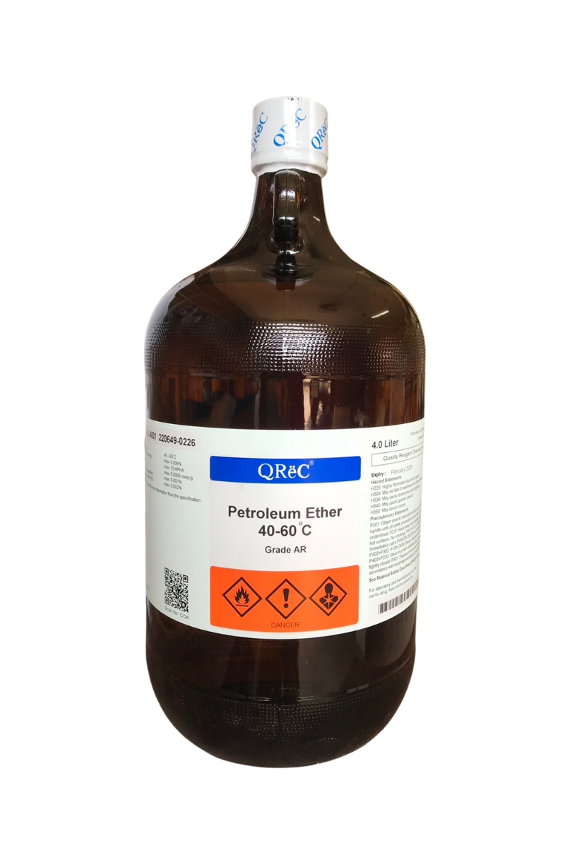 Petroleum Ether Boiling Range 40-60 C, AR (glass) QReC™