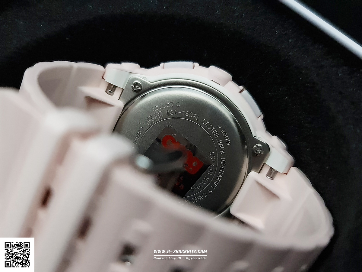 CASIO BABY-G นาฬิกาข้อมือ นาฬิกากันน้ำ นาฬิกาของแท้ ประกันศูนย์ CMG 1 ปี รุ่น BGA-150FL-4A นาฬิกาสีชมพู