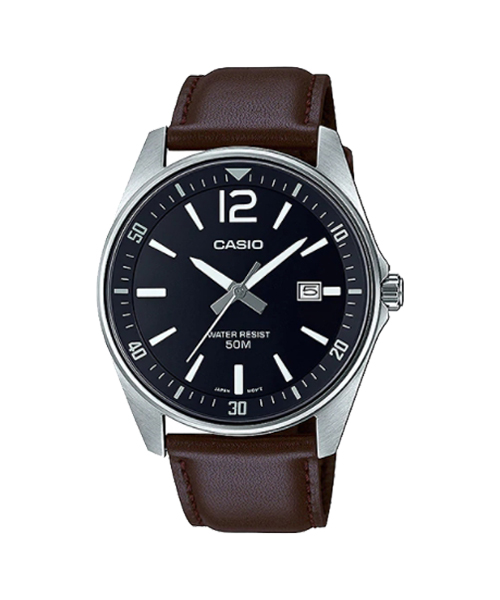 CASIO นาฬิกาคาสิโอ นาฬิกาข้อมือ นาฬิกากันน้ำ นาฬิกาของแท้ ประกันศูนย์ CMG 1 ปี รุ่น MTP-E170L-1B นาฬิกาสีน้ำตาล
