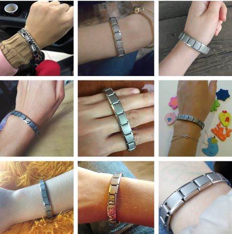 กำไลข้อมือชาย หญิง สร้อยข้อมือ สแตนเลสแท้ แบบเรียบ ลายยอดนิยม แบบฝัง และ ไม่ฝัง แม่เหล็ก 151741
