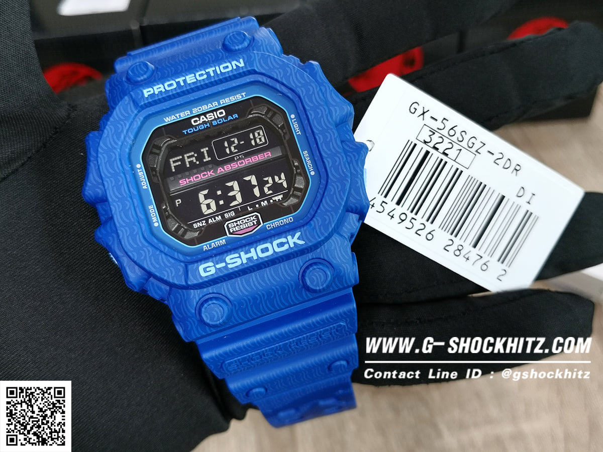 CASIO G-SHOCK นาฬิกาข้อมือ นาฬิกากันน้ำ นาฬิกาของแท้ ประกันศูนย์ CMG 1 ปี รุ่น GX-56SGZ-2 นาฬิกาสีน้้ำเงิน