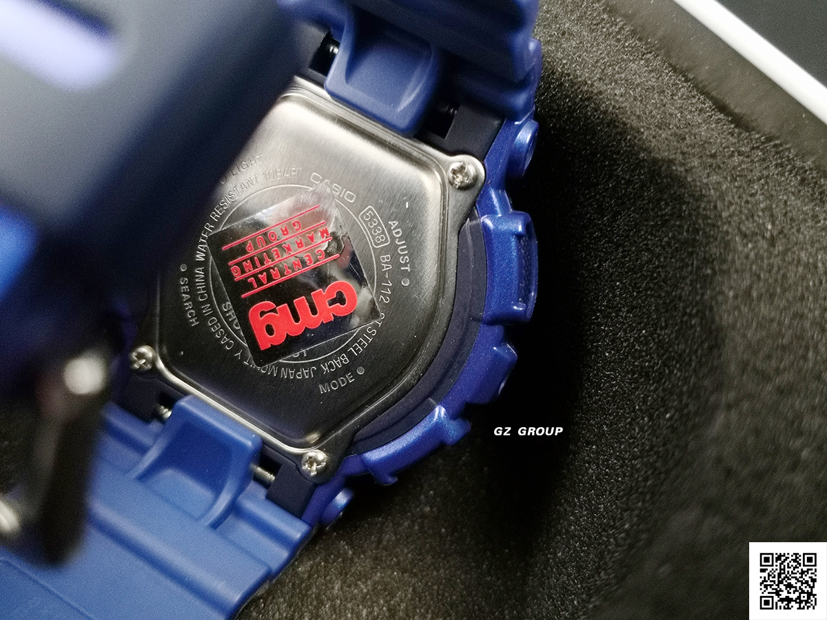 CASIO BABY-G นาฬิกาข้อมือ นาฬิกากันน้ำ นาฬิกาของแท้ ประกันศูนย์ CMG 1 ปี รุ่น BA-112-2A นาฬิกาสีน้ำเงิน