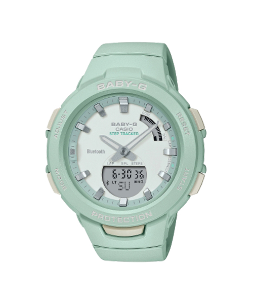 CASIO BABY-G นาฬิกาข้อมือ นาฬิกากันน้ำ นาฬิกาของแท้ ประกันศูนย์ CMG 1 ปี รุ่น BSA-B100CS-3A นาฬิกาสีเขียว