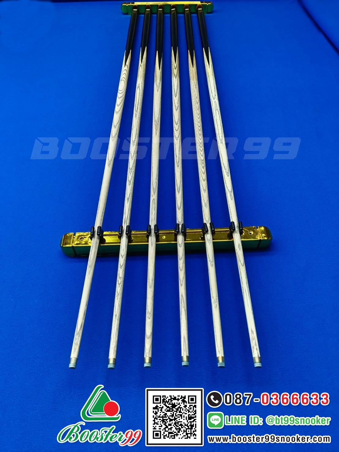 [TN02-TN03] ที่วางไม้คิว ติดผนัง 6 ด้าม พลาสติก สีเงิน-สีทอง