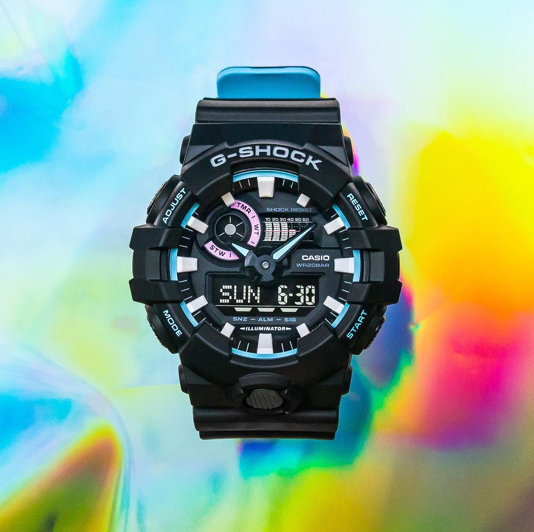 CASIO G-SHOCK นาฬิกาข้อมือ นาฬิกากันน้ำ นาฬิกาของแท้ ประกันศูนย์ CMG 1 ปี รุ่น GA-700PC-1A นาฬิกาสีดำ