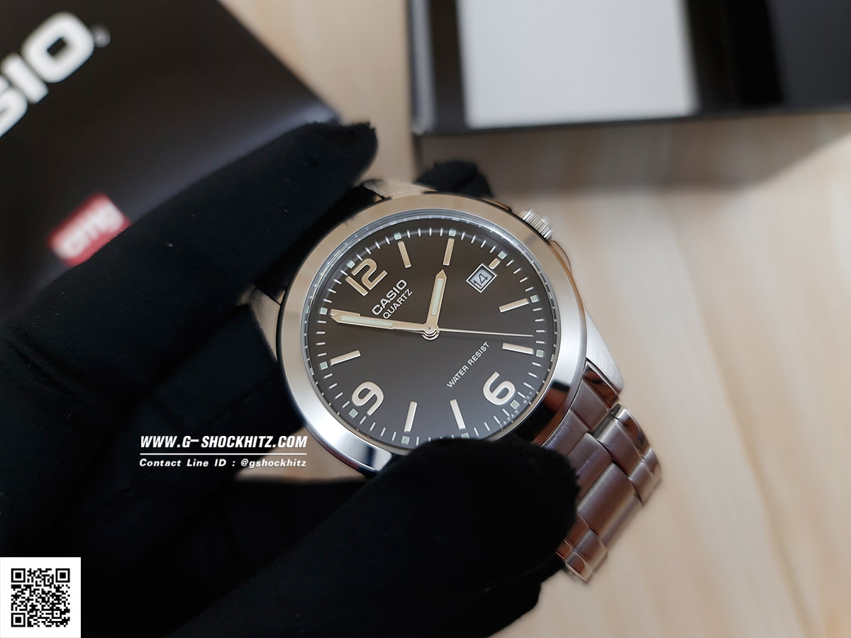 CASIO นาฬิกาคาสิโอ นาฬิกาข้อมือ นาฬิกากันน้ำ นาฬิกาของแท้ ประกันศูนย์ CMG 1 ปี รุ่น MTP-1215A-1A นาฬิกาสีเงิน