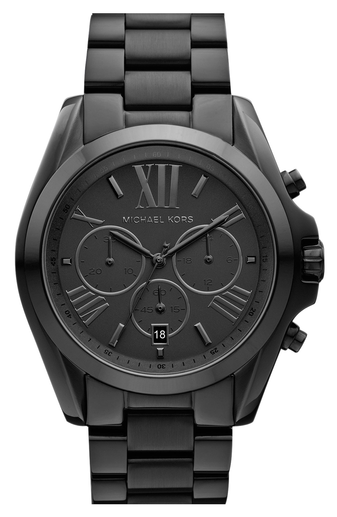 Michael Kors Bradshaw Chronograph Black Dial Black Ion-plated Unisex Watch MK5550