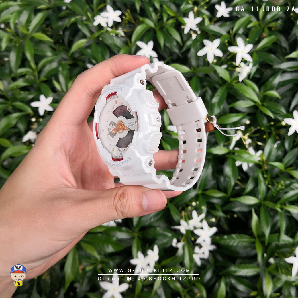 CASIO G-SHOCK นาฬิกาข้อมือ นาฬิกากันน้ำ นาฬิกาของแท้ ประกันศูนย์ CMG 1 ปี รุ่น GA-110DDR-7A นาฬิกาสีขาว