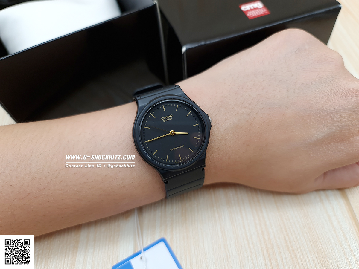 CASIO นาฬิกาคาสิโอ นาฬิกาข้อมือ นาฬิกากันน้ำ นาฬิกาของแท้ ประกันศูนย์ CMG 1 ปี รุ่น MQ-24-1E นาฬิกาสีดำ