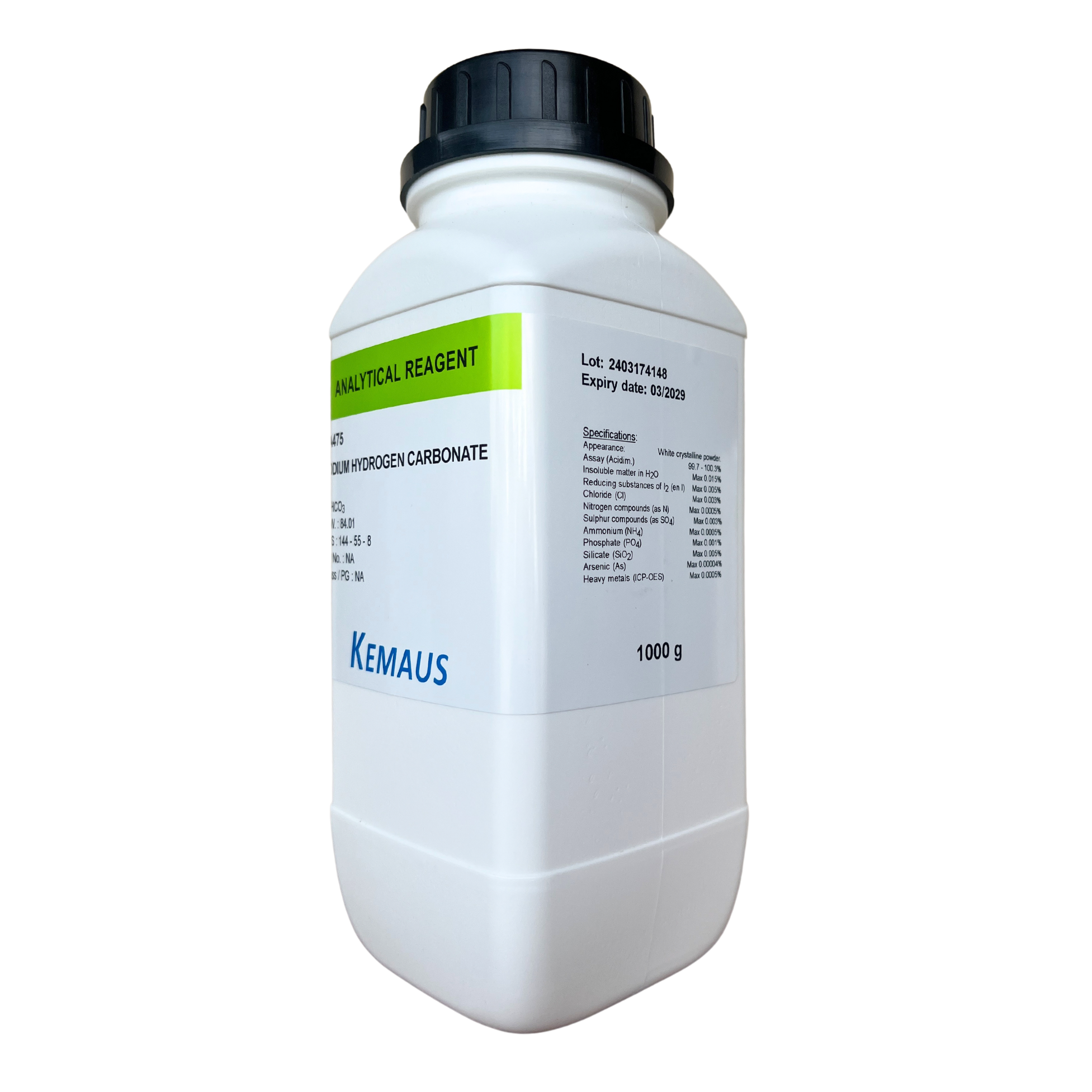 Sodium Hydrogen Carbonate, AR 1 Kg. Kemaus™