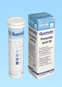 QUANTOFIX® Peracetic acid 50 test strips 91340 กระดาษทดสอบกรดเปอร์อะซิติก 50